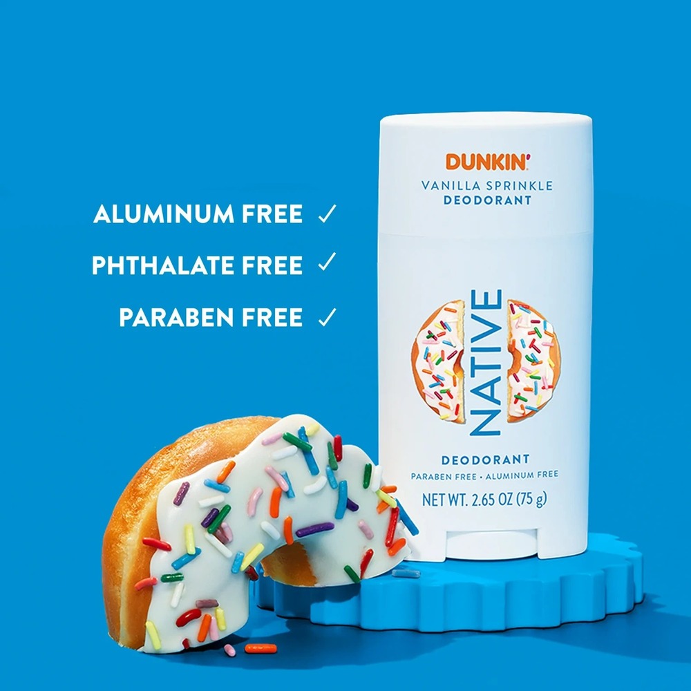 Native x Dunkin Vanilla Sprinkle Aluminum Paraben Free Deodorant 2.65oz - 2 Pack - Picture 3 of 8